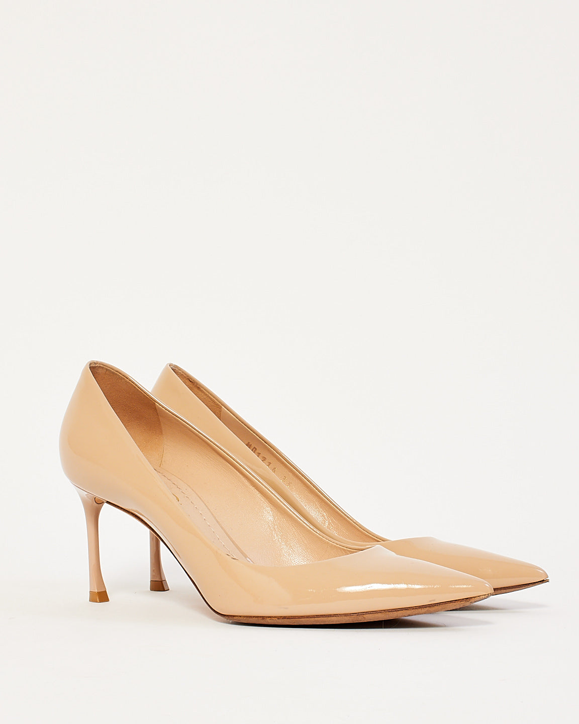 Dior Beige Patent Leather Point Toe Pumps - 36