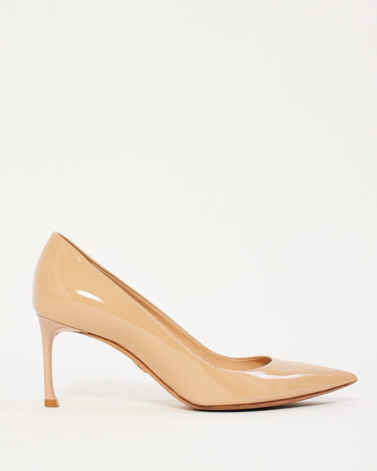 Dior Beige Patent Leather Point Toe Pumps - 36