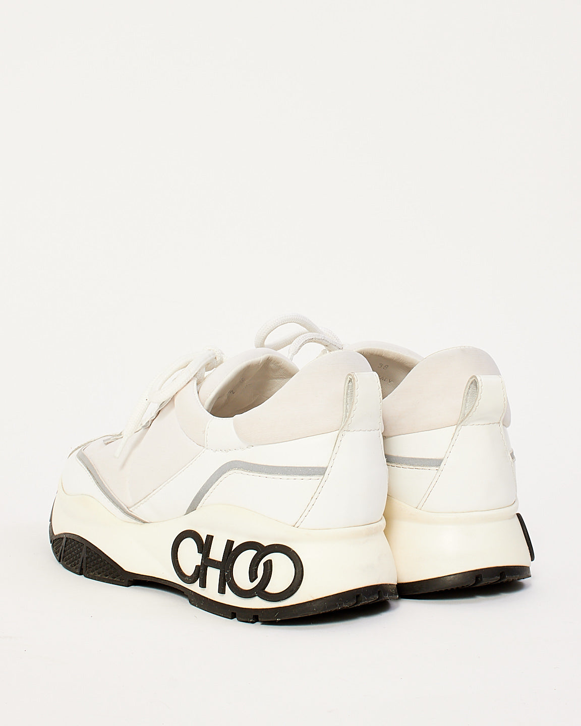 Jimmy Choo White Leather Raine Sneaker - 38