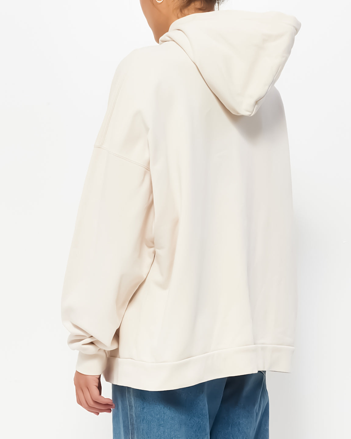 Balenciaga Sweat à capuche unisexe en coton beige avec logo - 2