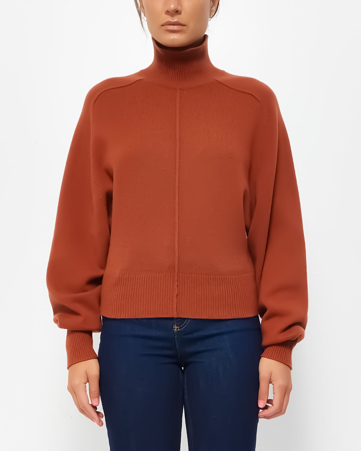 Chloé Rust Cashmere Turtleneck Sweater - S