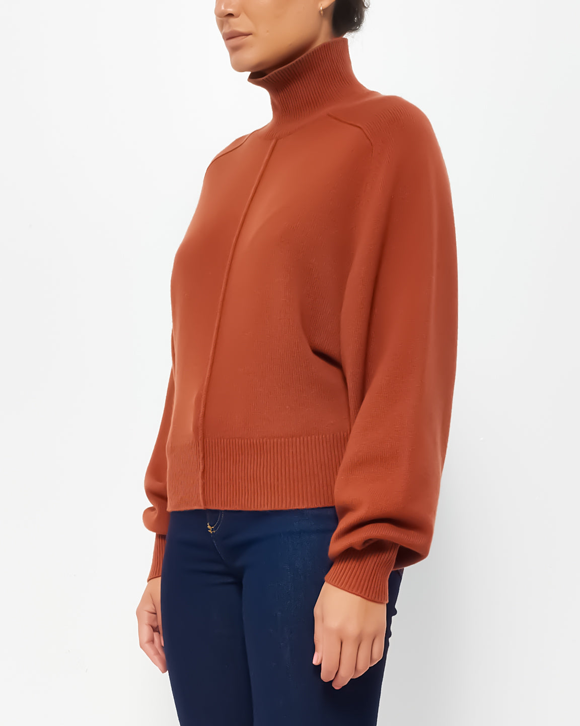 Chloé Rust Cashmere Turtleneck Sweater - S