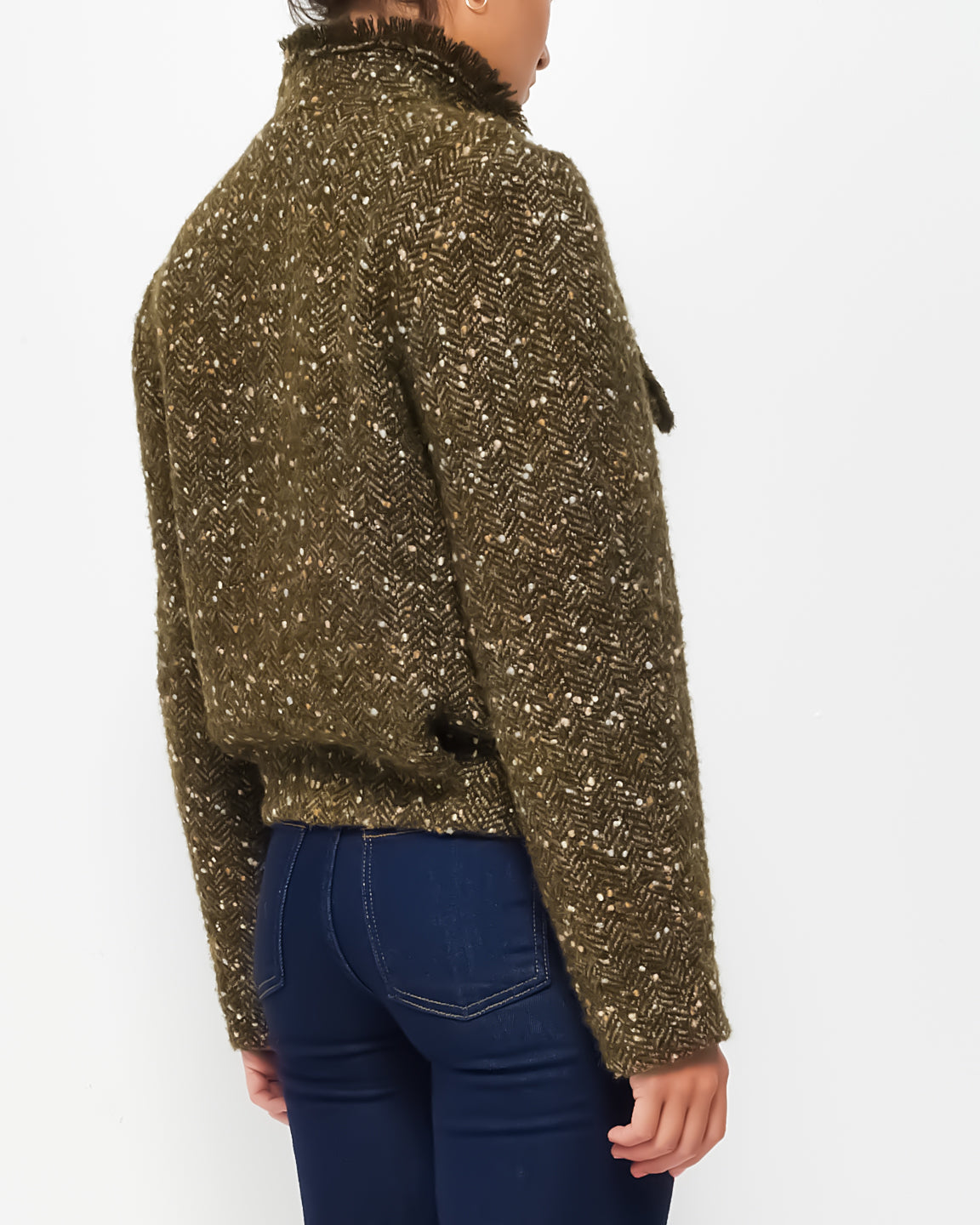 Isabel Marant Army Green Tweed Jacket - 34