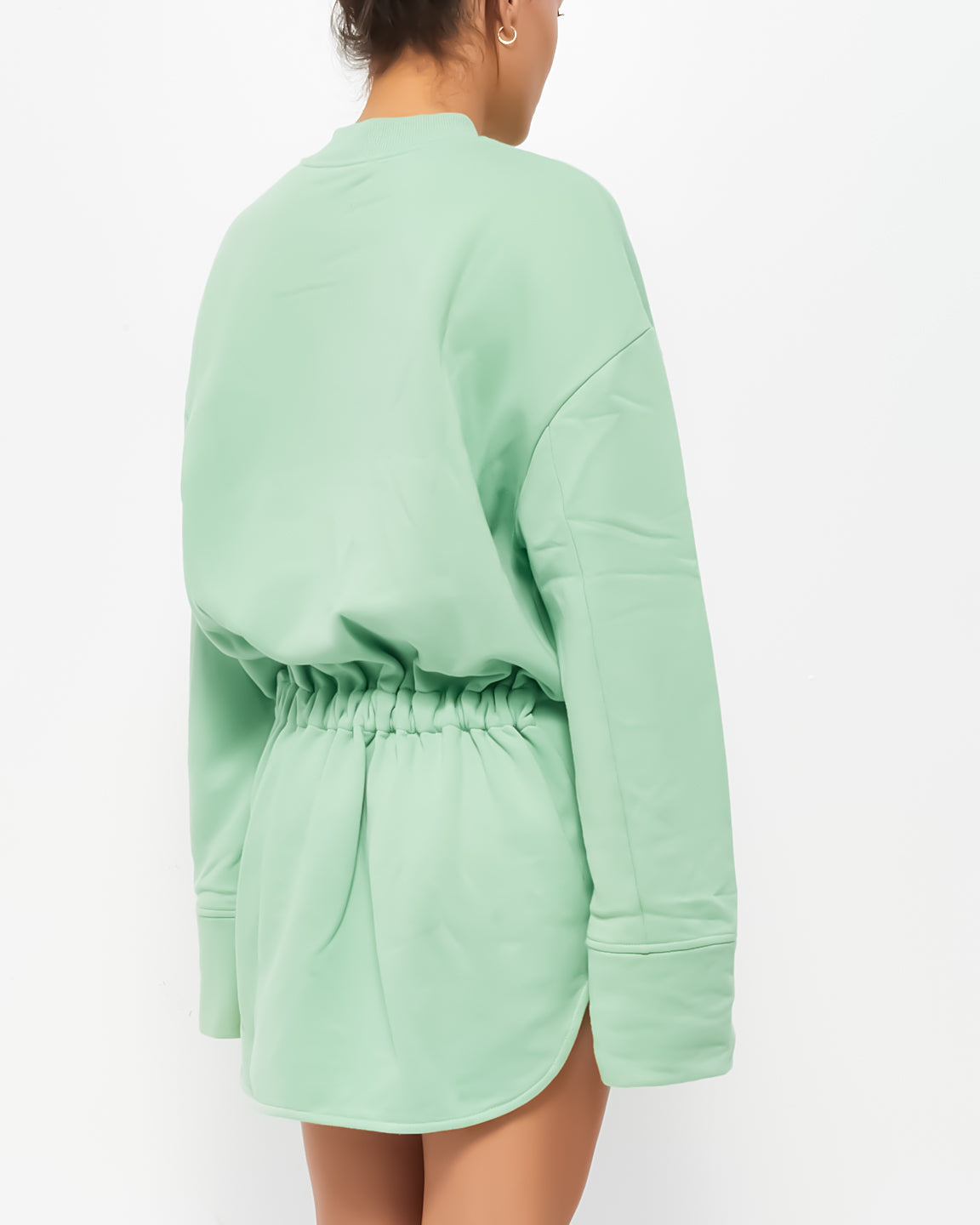 The Attico Green Cotton Long Sleeve 
Palmer
 Mini Dress - 42