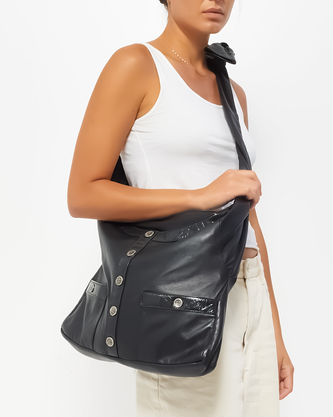 Chanel Black Leather Girl Crossbody Bag