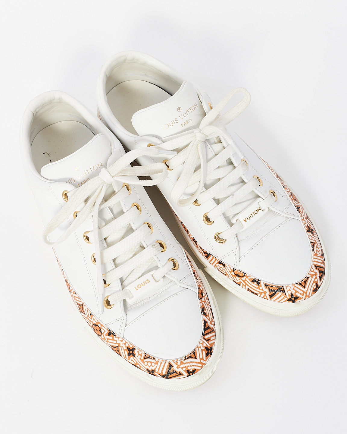 Louis Vuitton White Leather Stellar Low Top Sneakers - 36