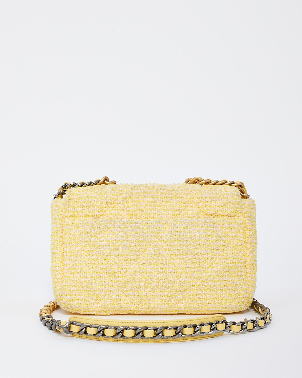 Chanel Yellow Tweed Medium 19 Shoulder Bag