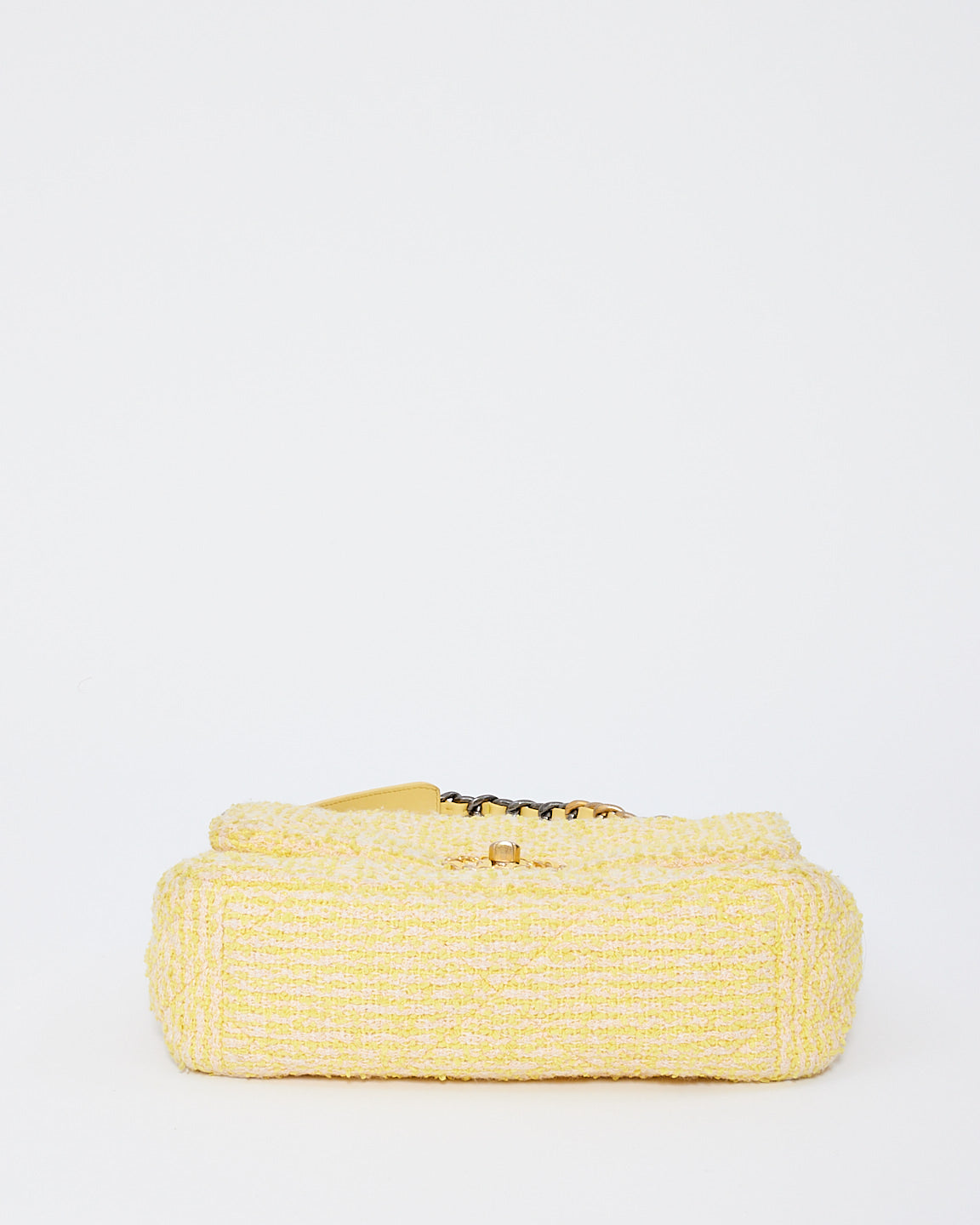 Chanel Yellow Tweed Medium 19 Shoulder Bag