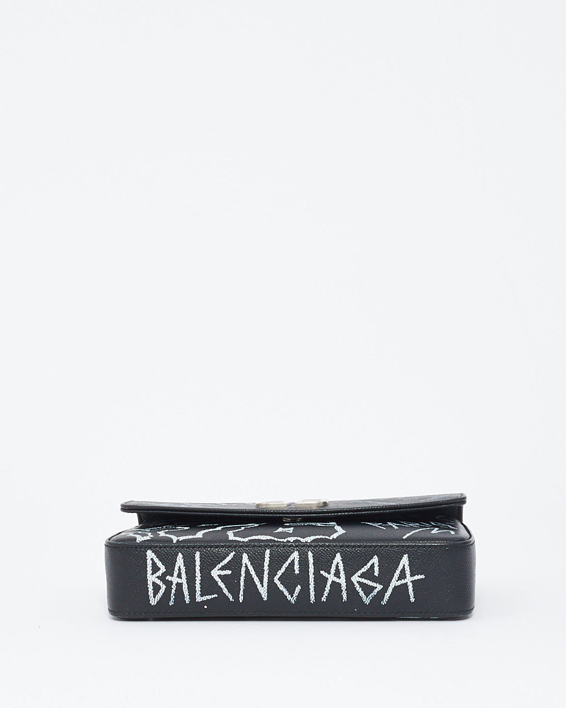 Balenciaga Black Leather Graffiti BB Chain Bag