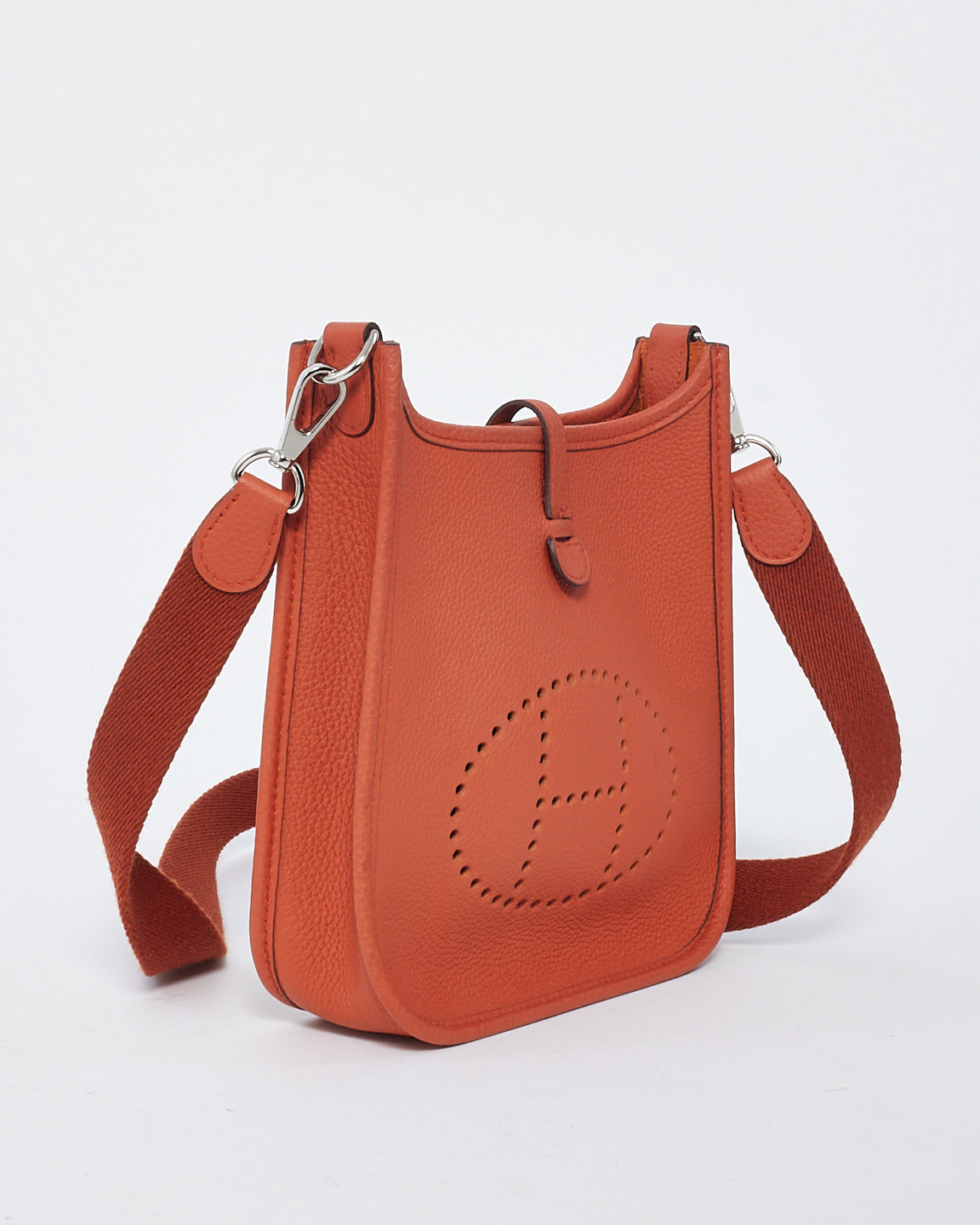 Hermès Burnt Orange Clemence Leather Evelyne TPM Bag