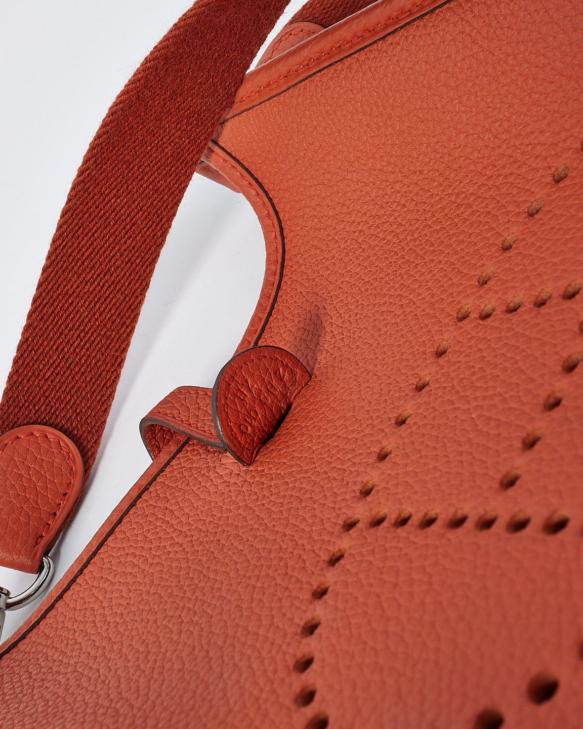 Hermès Burnt Orange Clemence Leather Evelyne TPM Bag