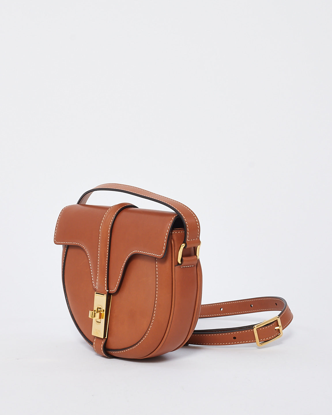 Celine Tan Leather Small Besace 16 Shoulder Bag