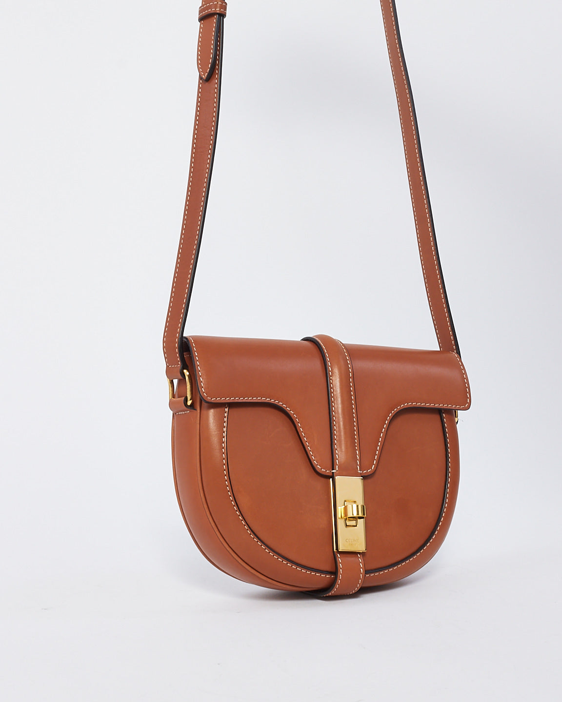 Celine Tan Leather Small Besace 16 Shoulder Bag