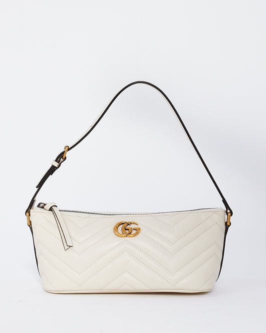 Sac à bandoulière GG Marmont en cuir matelassé blanc Gucci