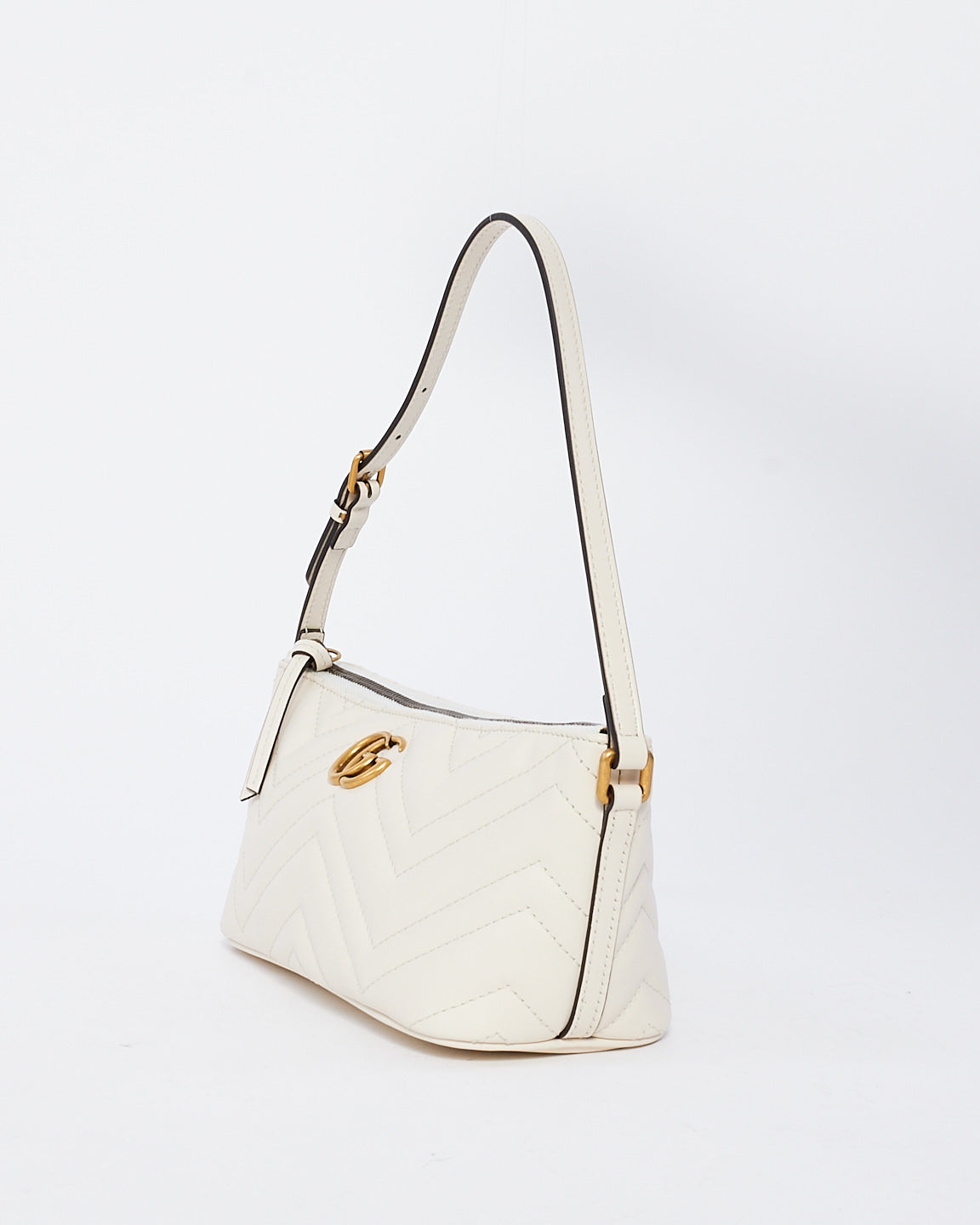 Sac à bandoulière GG Marmont en cuir matelassé blanc Gucci