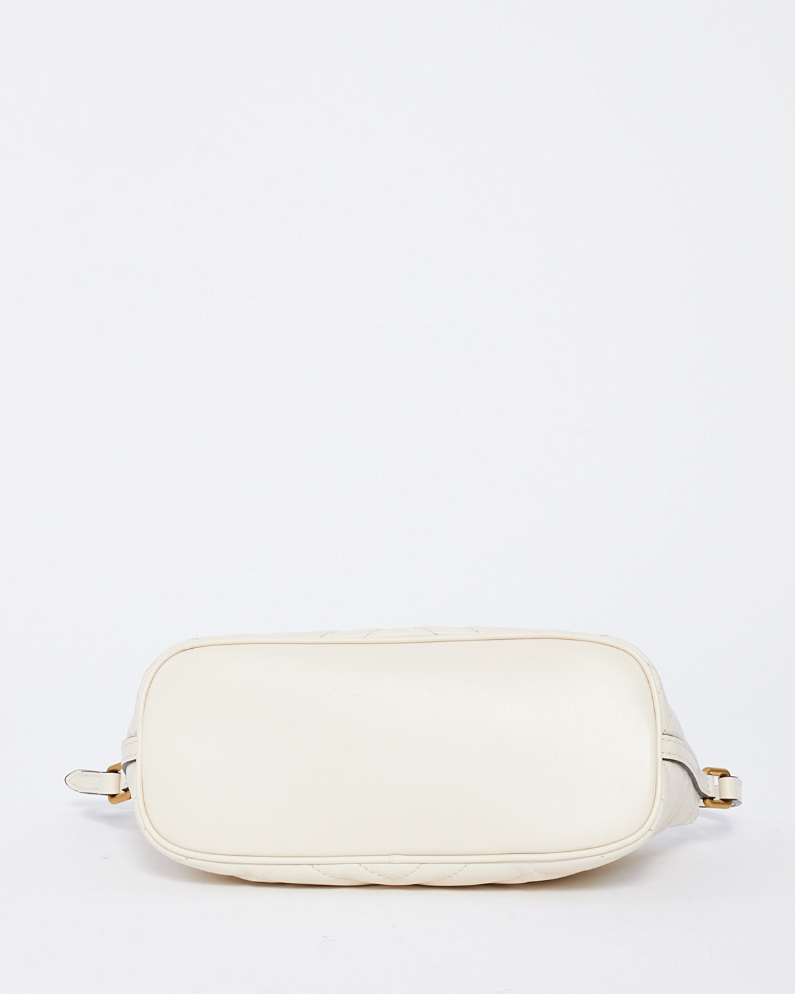 Gucci White Matelassé Leather GG Marmont Shoulder Bag