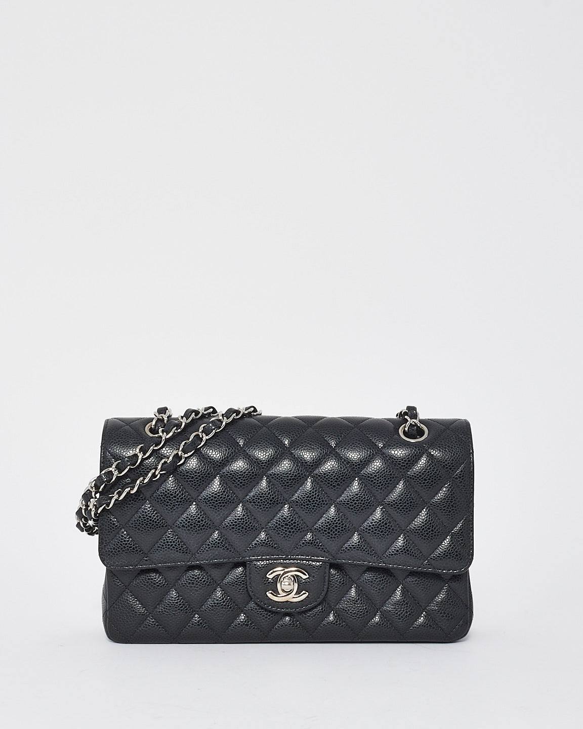 Chanel Black Caviar Leather Medium Classic Double Flap Bag SHW