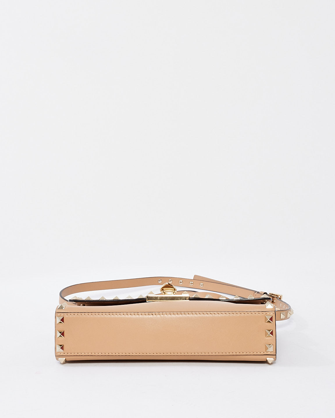 Valentino Beige Leather Small Rockstud Crossbody Bag