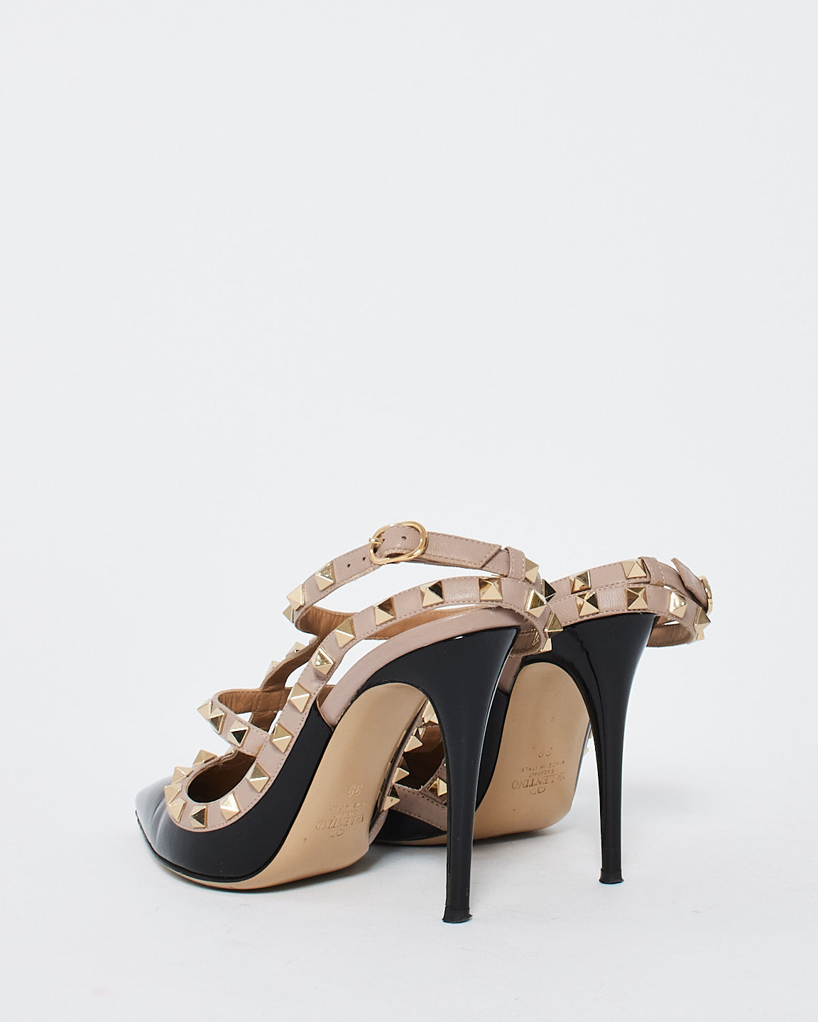 Valentino Black Patent Leather Rockstud Heels - 39