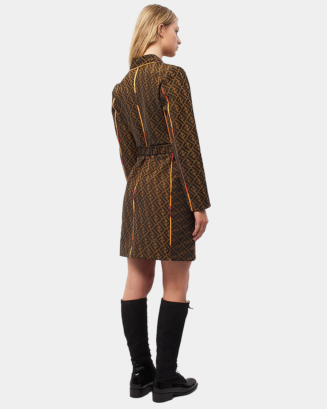 Fendi Brown Zucca Colorful Trimming Trench Coat - XS/IT40