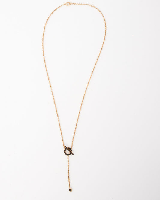 Hermès 18K Rose Gold 
Black Spinel Finesse Lariat Necklace