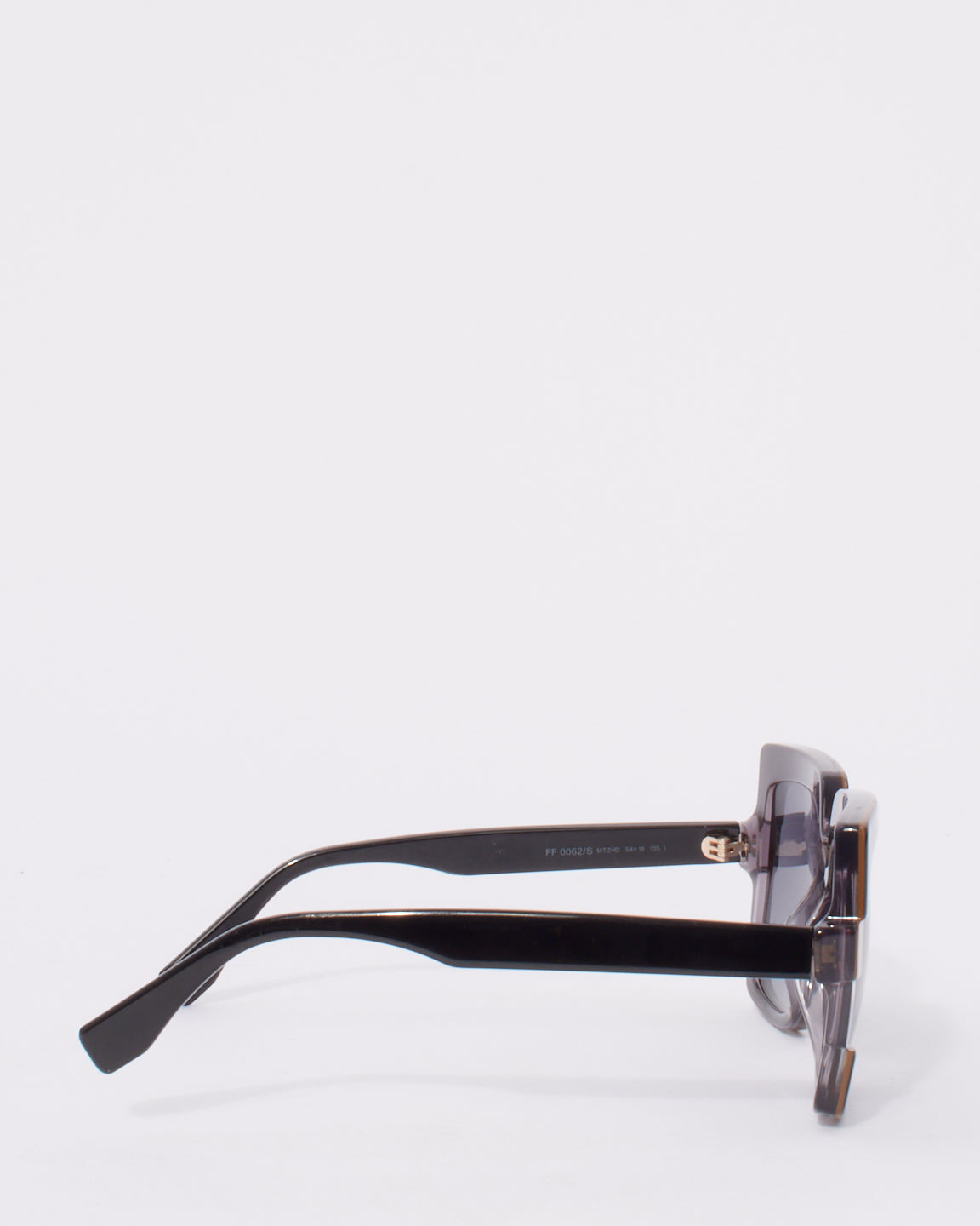 Fendi Black 
Brown Acetate Square Frame FF062 Sunglasses