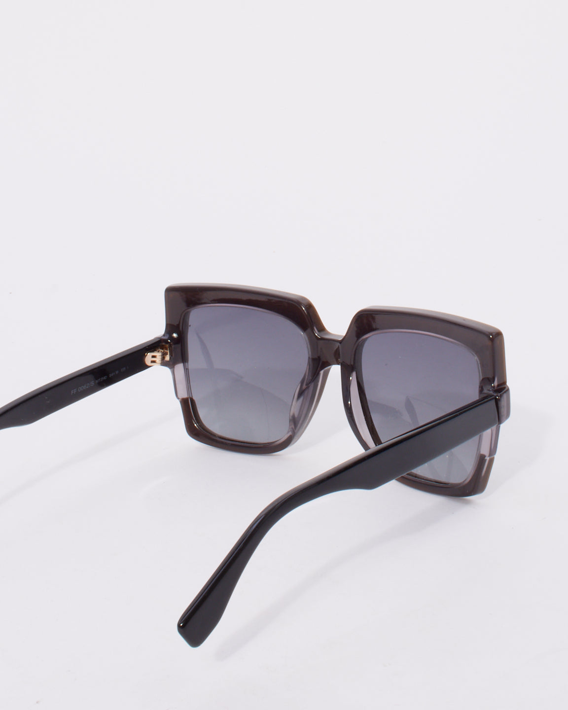 Fendi Black 
Brown Acetate Square Frame FF062 Sunglasses