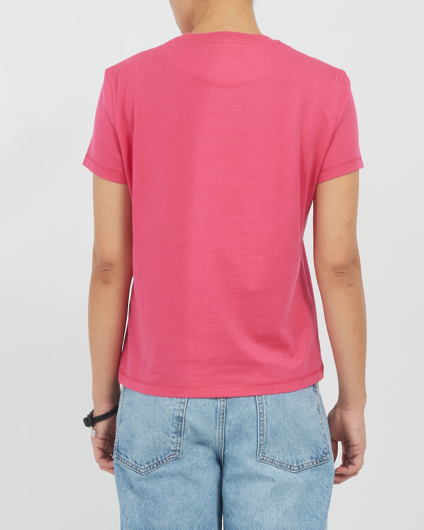 Hermès Pink Cotton Embroidered Pocket Logo T-Shirt - 38