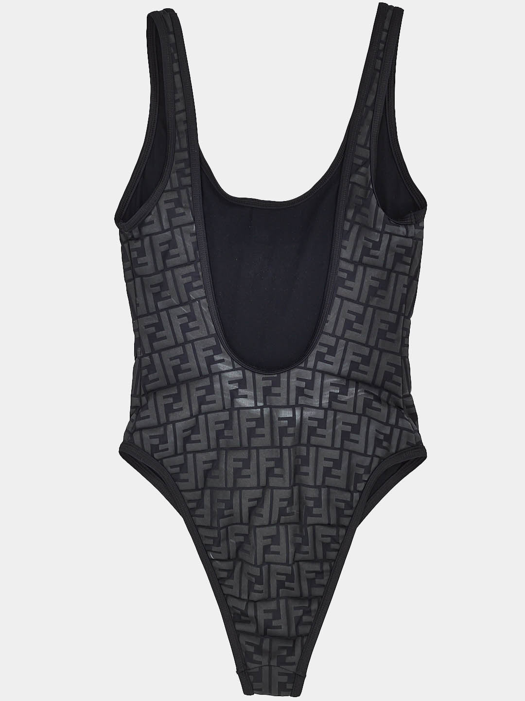 Fendi Black Zucca Print Monogram One Piece Bodysuit - 42