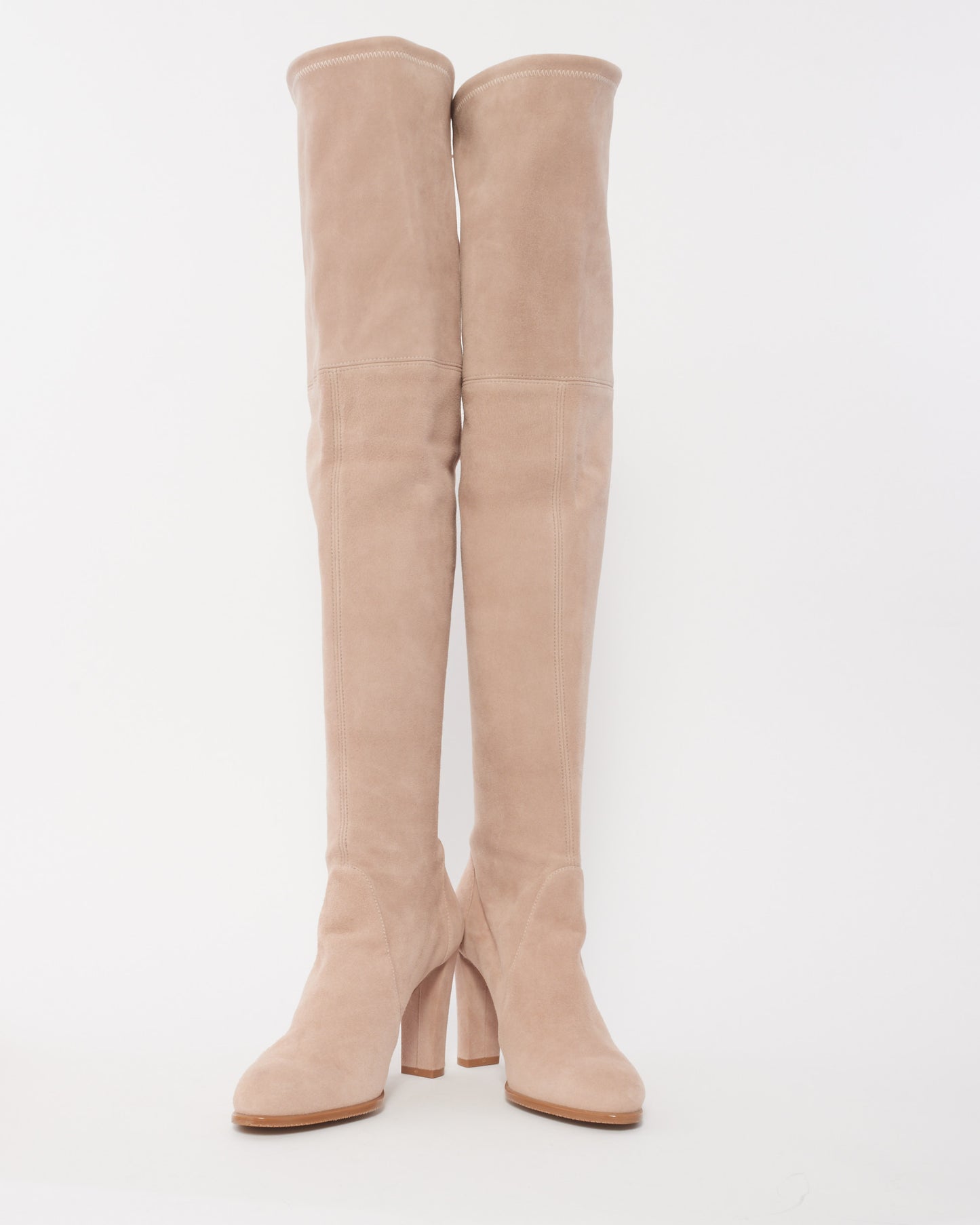 Stuart Weitzman Blush Suede Highland Over The Knee Boots - 37.5