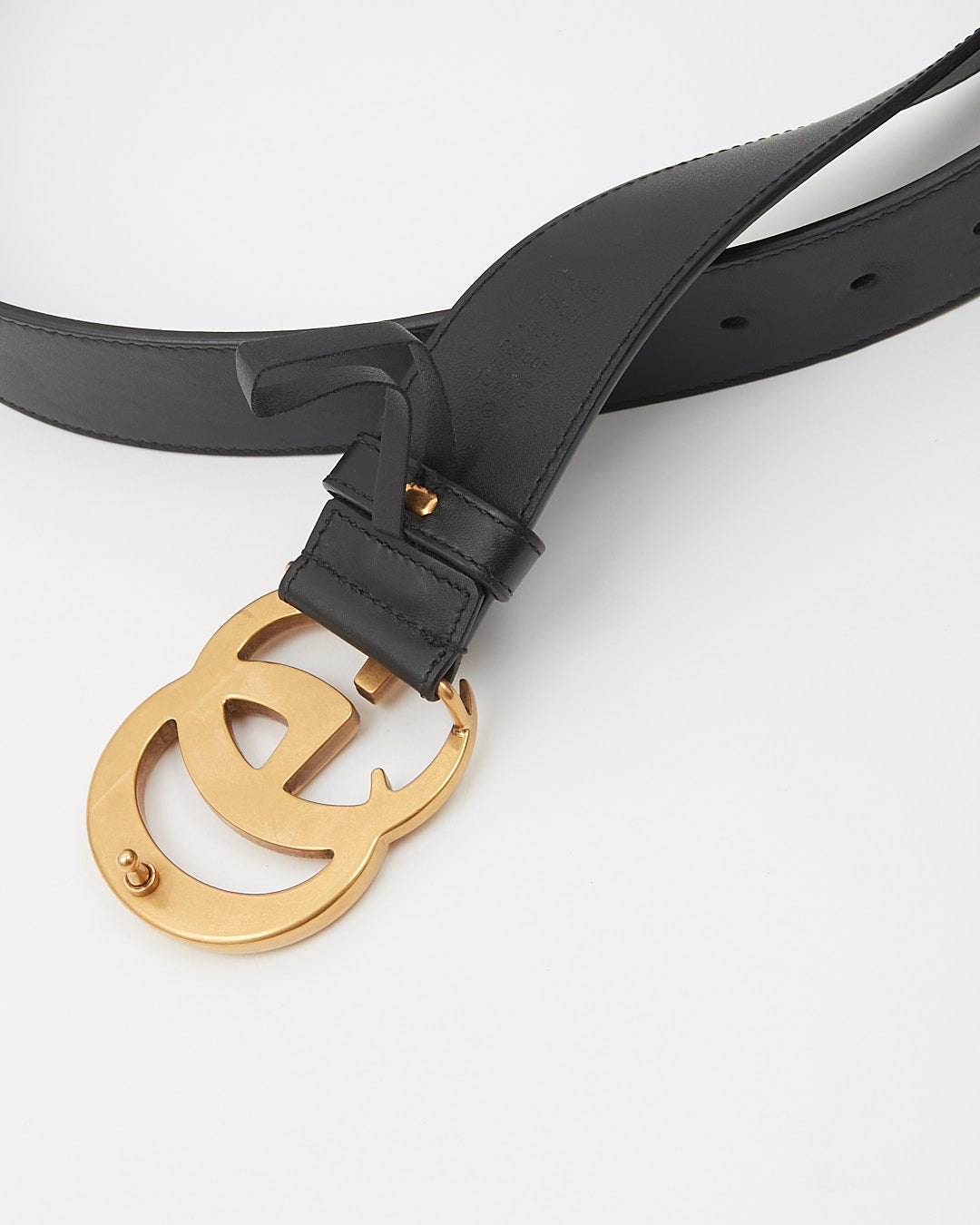 Gucci Black Leather GG Marmont Belt - 100/40