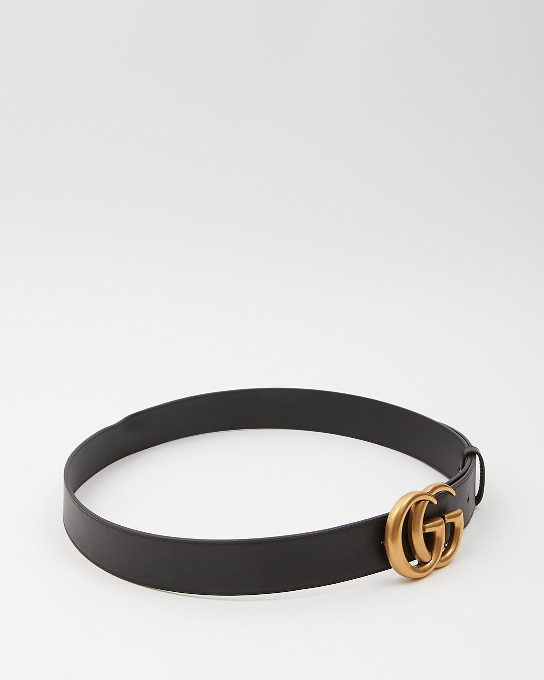 Gucci Black Leather GG Marmont Belt - 100/40