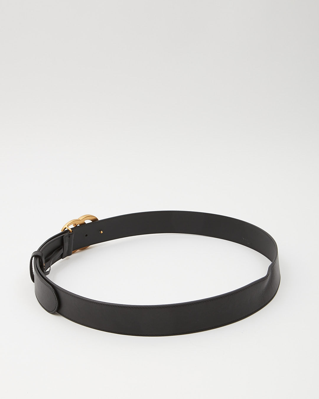 Gucci Black Leather GG Marmont Belt - 100/40