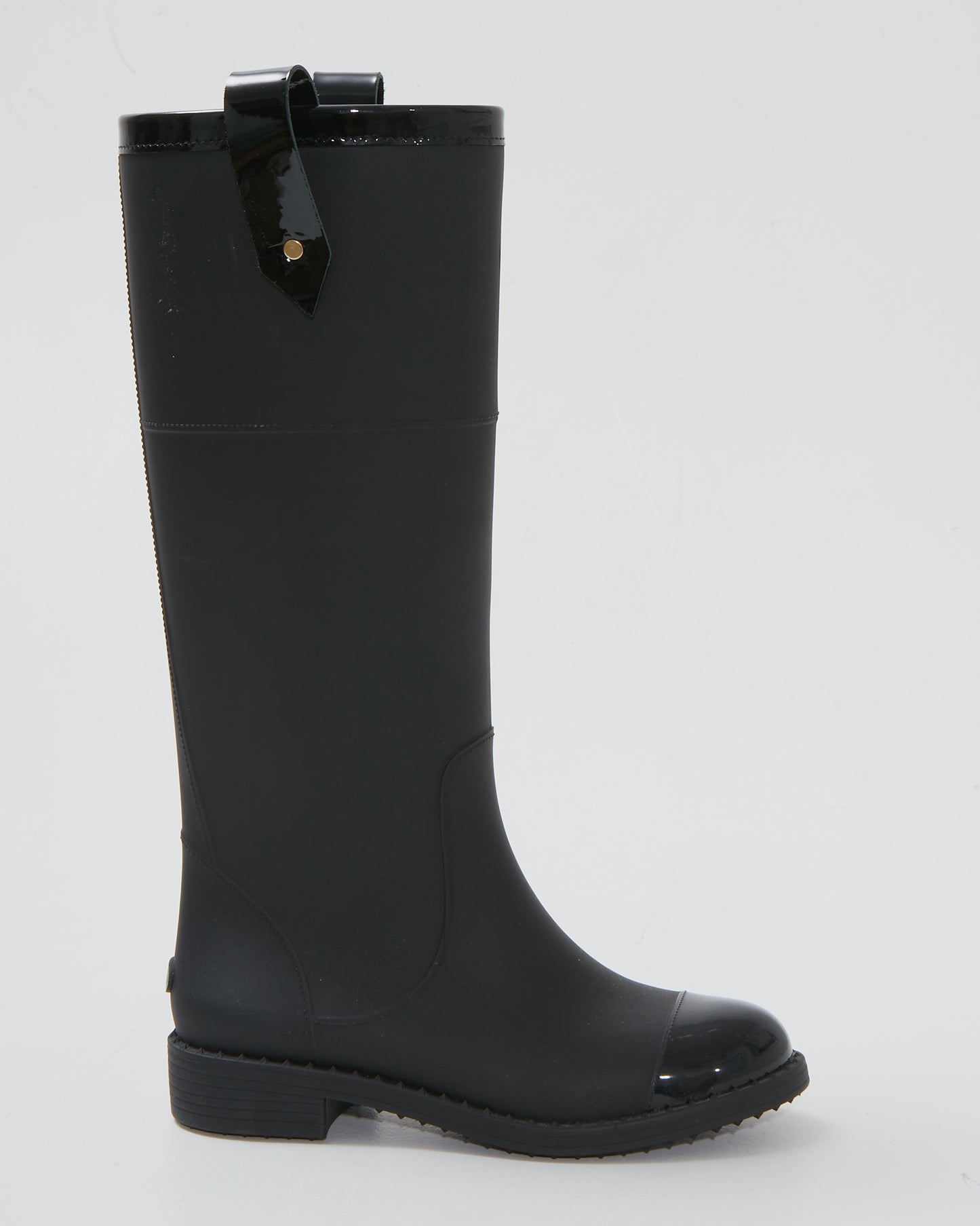 Jimmy Choo Black Rubber Cap Toe Rain Boots - 35