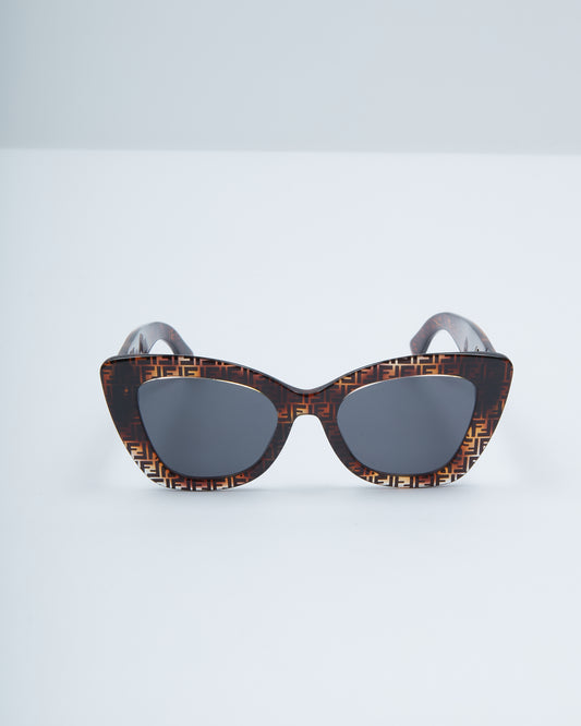 Fendi Lunettes de soleil œil de chat Zucca FF0327/S Havane foncé