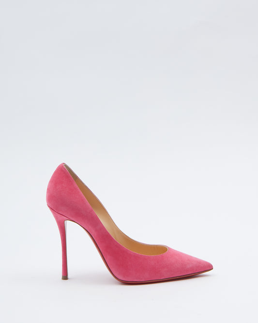 Louboutin Pink Suede Corneille 85 Heels - 36.5