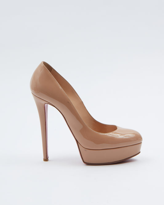 Louboutin Nude Bianca Platform Pumps - 39