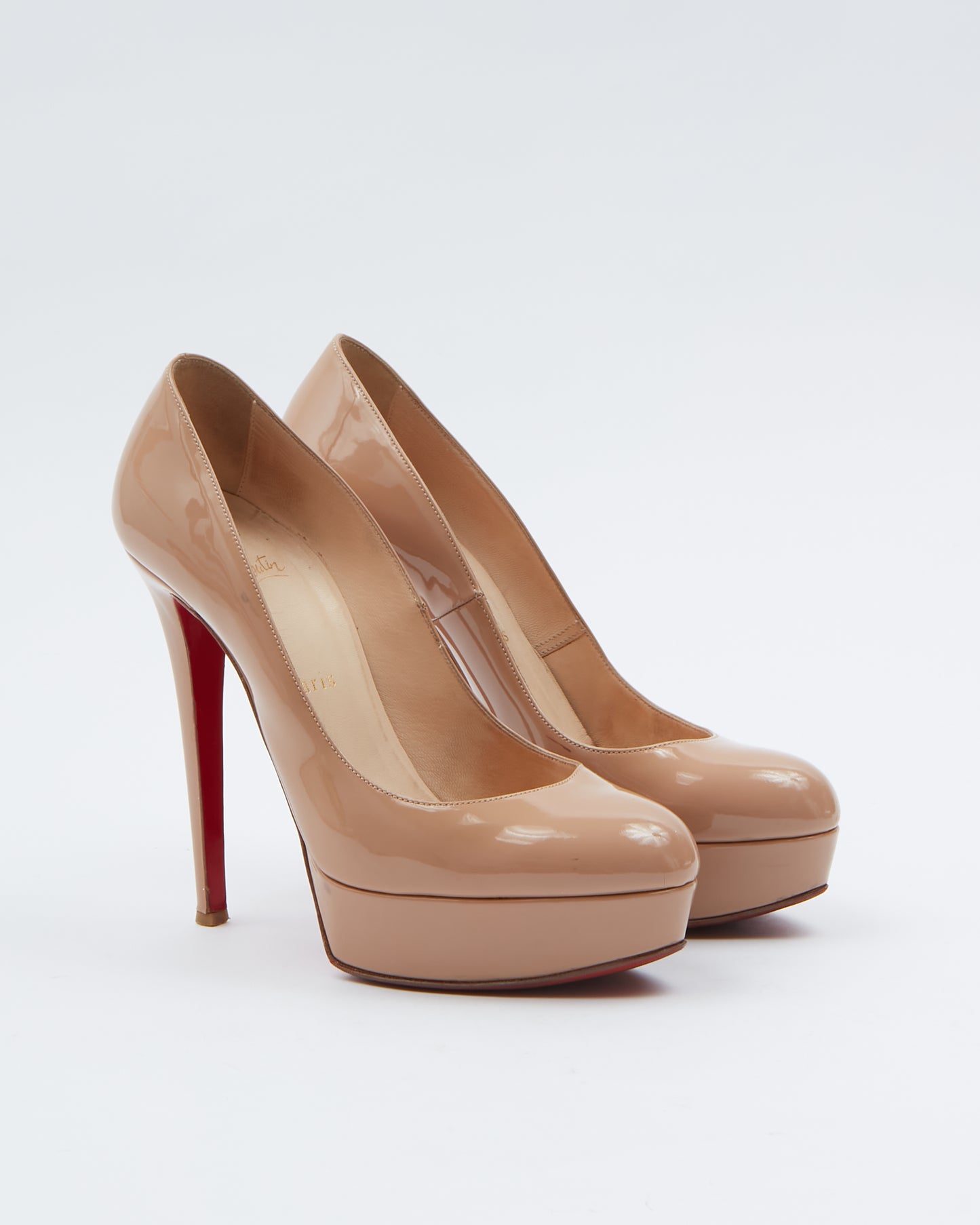 Louboutin Nude Bianca Platform Pumps - 39