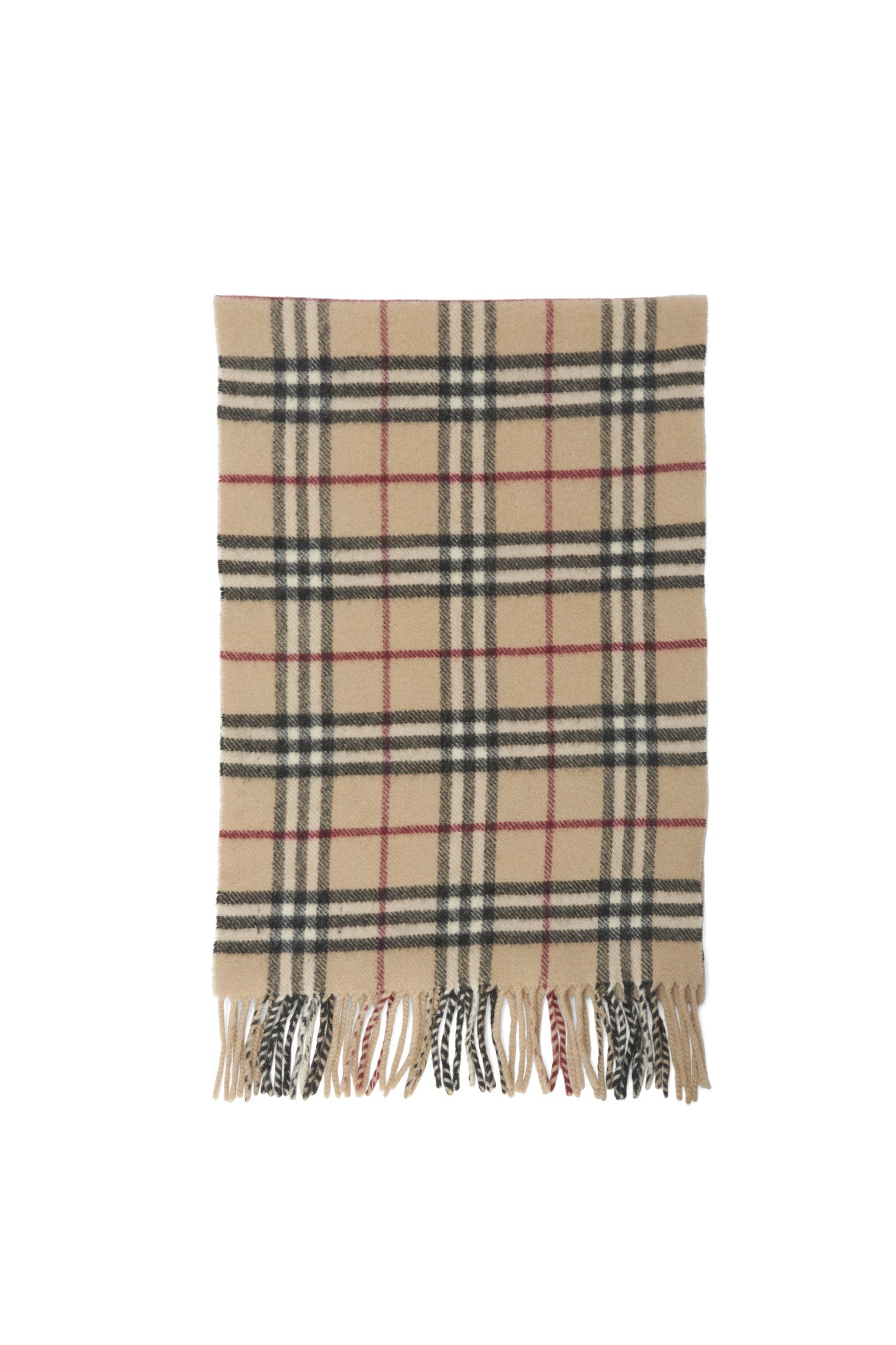 Burberry Beige Check Wool Scarf