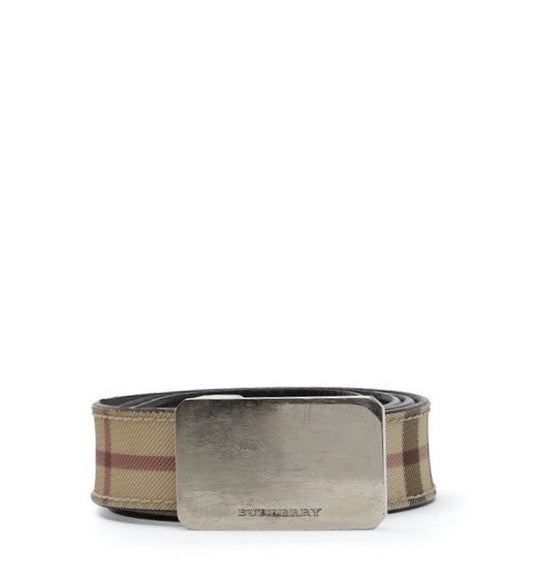 Burberry Beige Nova Check Coated Canvas Belt - 40/100