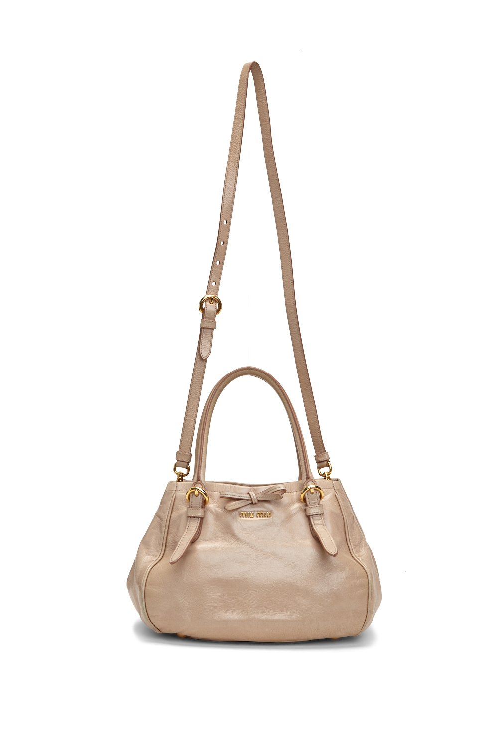 Miu Miu Nude Vitello Shine 1095 Convertible Tote