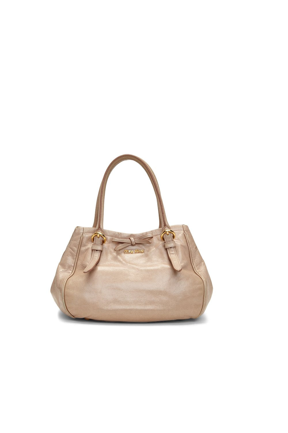 Miu Miu Nude Vitello Shine 1095 Convertible Tote