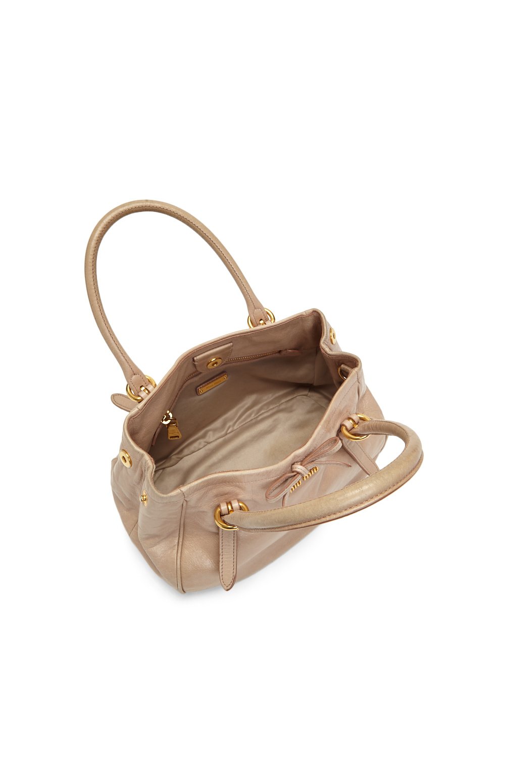 Miu Miu Nude Vitello Shine 1095 Convertible Tote