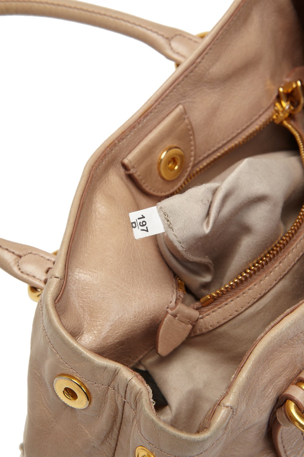 Miu Miu Nude Vitello Shine 1095 Convertible Tote