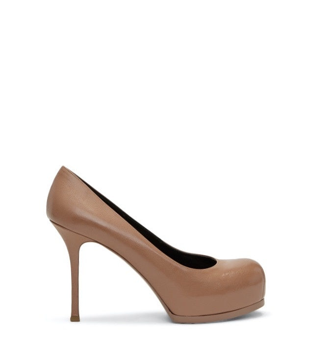 Escarpins hommage en cuir beige Saint Laurent - 41