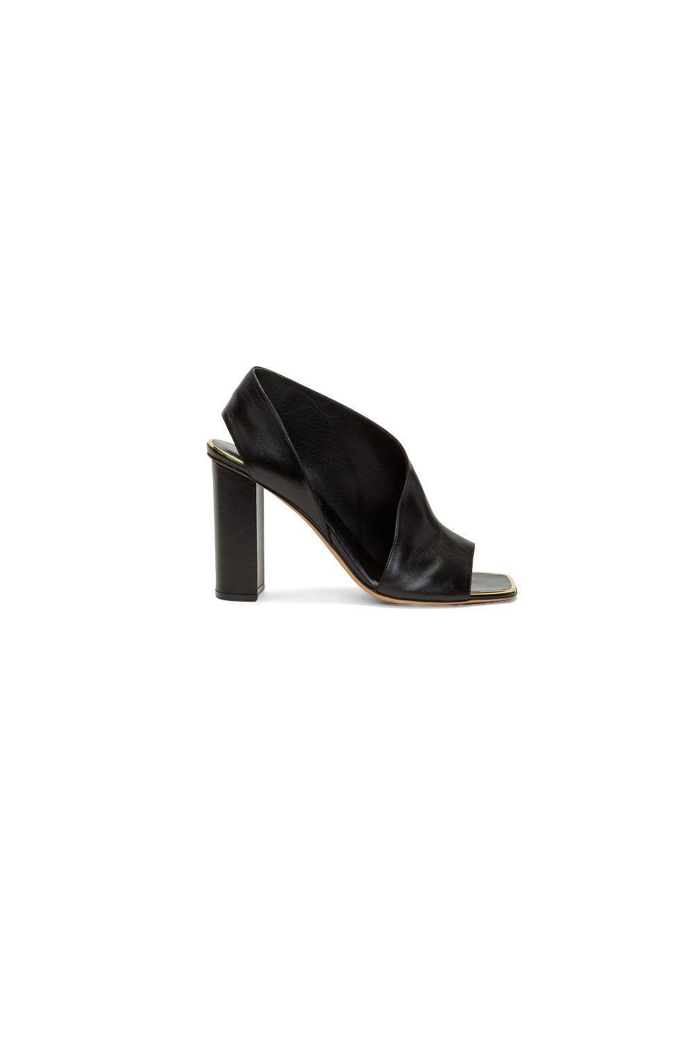 Celine Black Leather Asymmetrical Sandal 100mm - 40