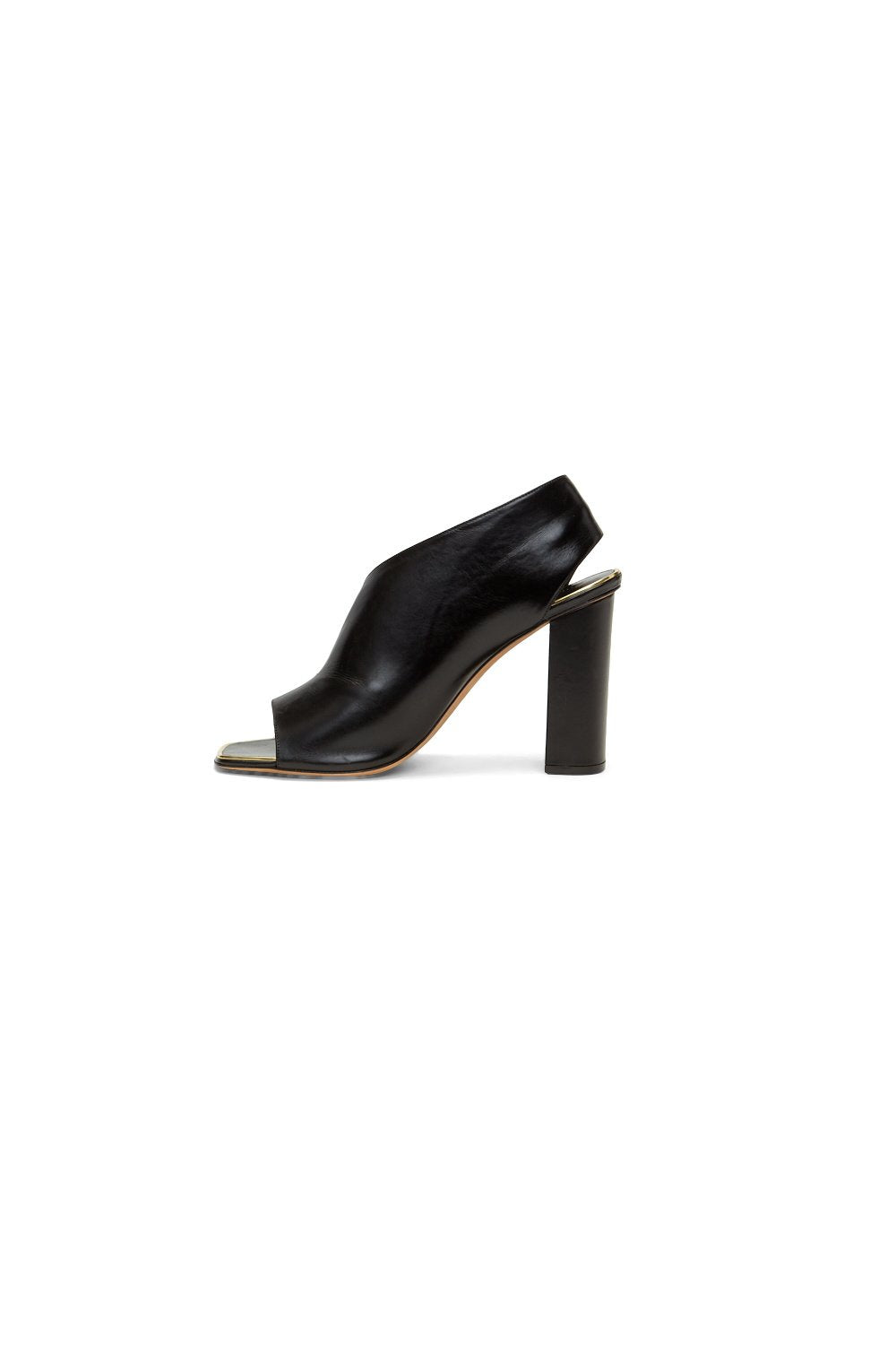 Celine Black Leather Asymmetrical Sandal 100mm - 40