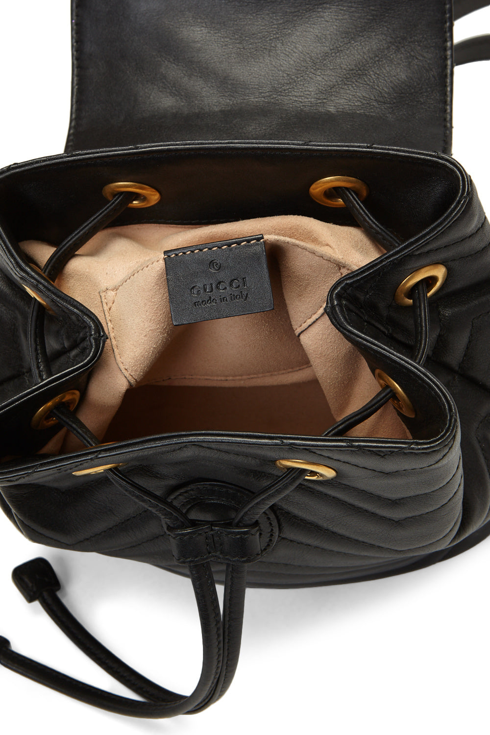 Gucci Black Calfskin Matelassé GG Marmont Mini Backpack