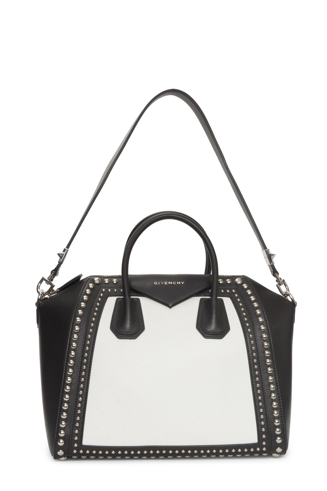 Givenchy Black and White Medium Studded Antigona