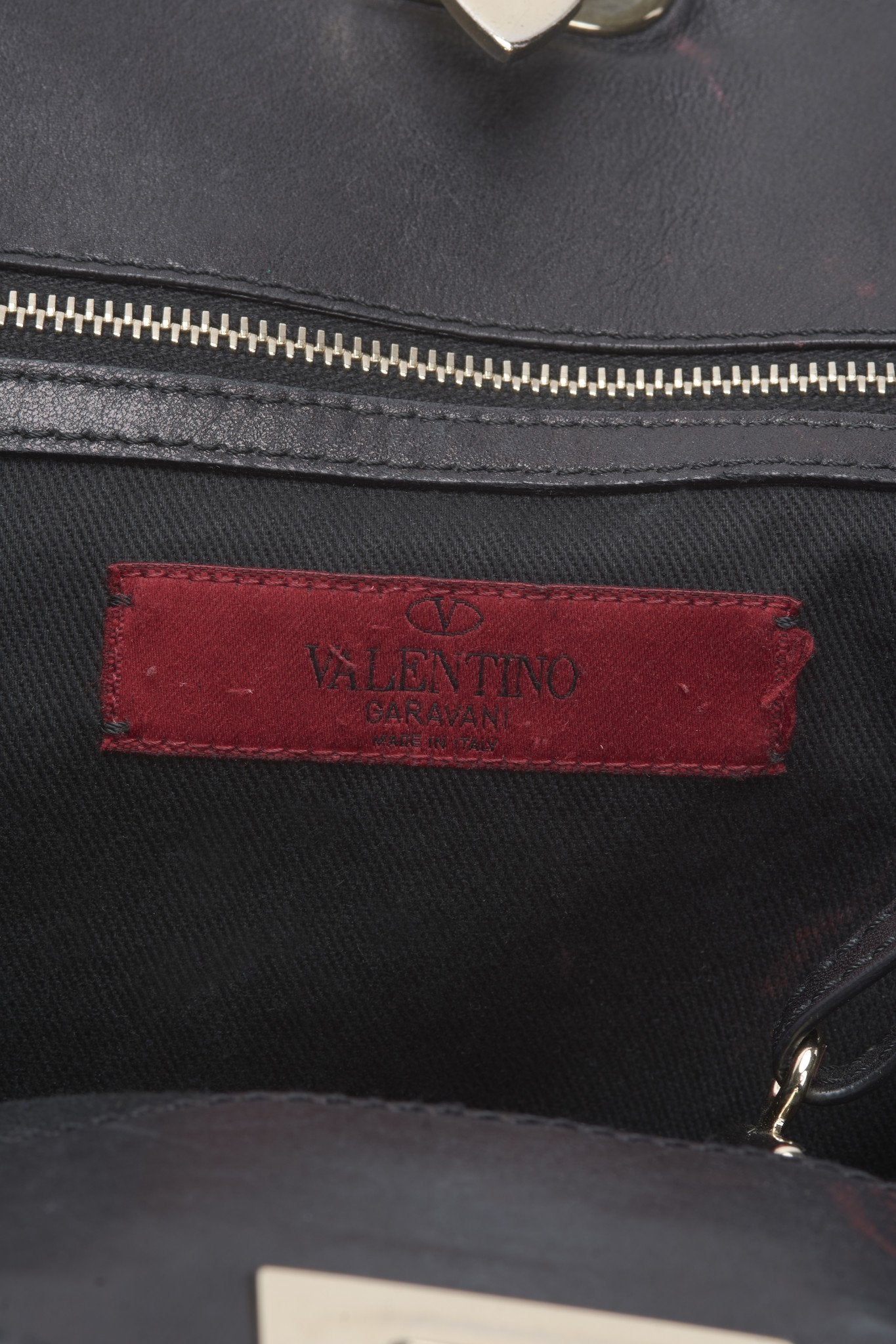 Valentino Black Leather Rockstud New Dome Bucket Bag